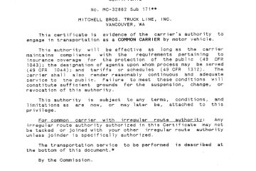Document: [Common carrier authority]